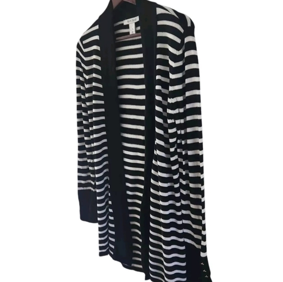 White House Black Market WHBM Striped Open Cardigan Rayon Womens Size Small - Picture 4 of 6